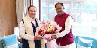 केंद्रीय स्वास्थ्य मंत्री जेपी नड्डा से मिले मुख्यमंत्री विष्णुदेव साय, स्वास्थ्य सेवाओं और किसानों के लिए खाद-बीज उपलब्धता पर हुई विस्तृत चर्चा