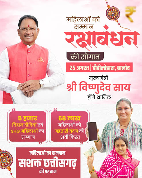 छत्तीसगढ़ की महिलाओं को आज मिलेगी बड़ी सौगात, महतारी वंदन की 31वीं किस्त जारी
