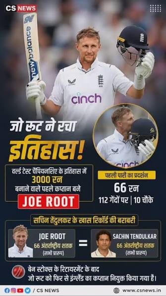 जो रूट ने रचा इतिहास, टेस्ट क्रिकेट में सचिन तेंदुलकर के 68 अर्धशतकों की बराबरी