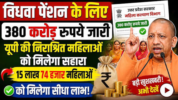 यूपी में निराश्रित एवं विधवा महिलाओं की पेंशन के लिए ₹380 करोड़ की व्यवस्था